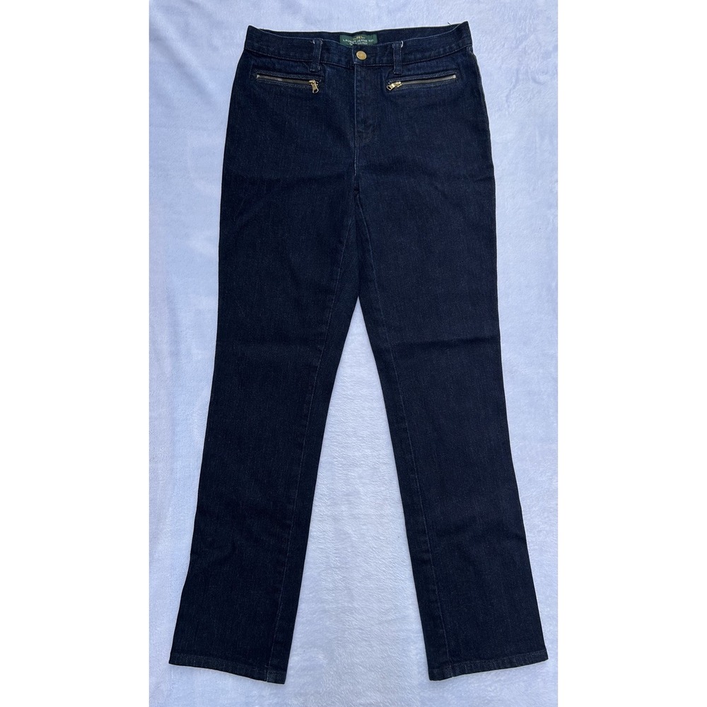 Vintage dark wash Ralph Lauren Polo women's Jeans size 4 Straight, Gold Zipper